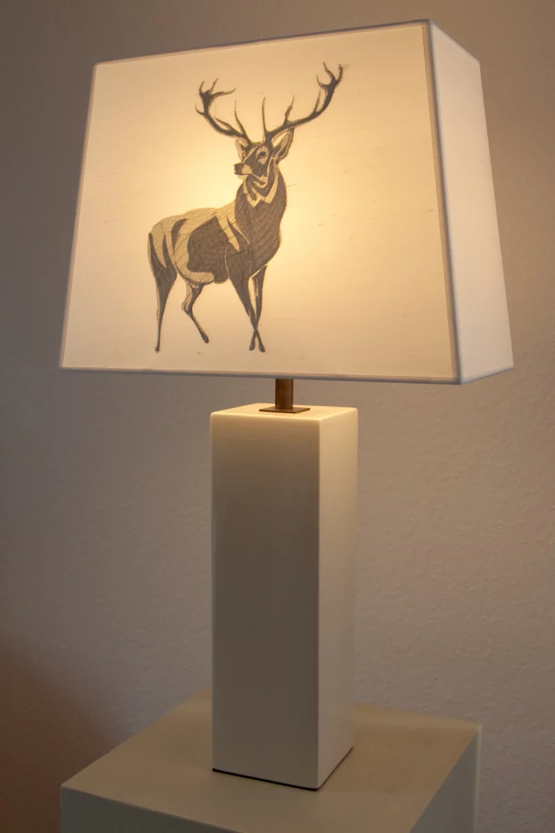 Lampenschirm eckig mit Hirschmotiv