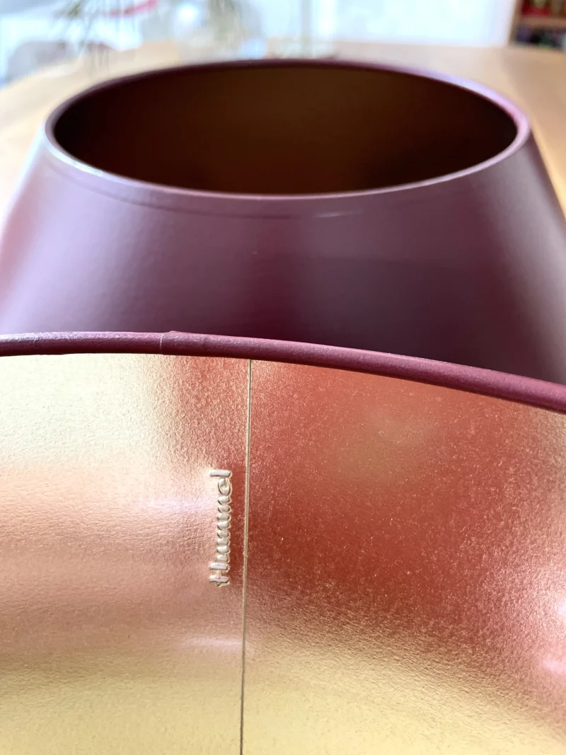 Lampenschirm rund gefärbt innen gold