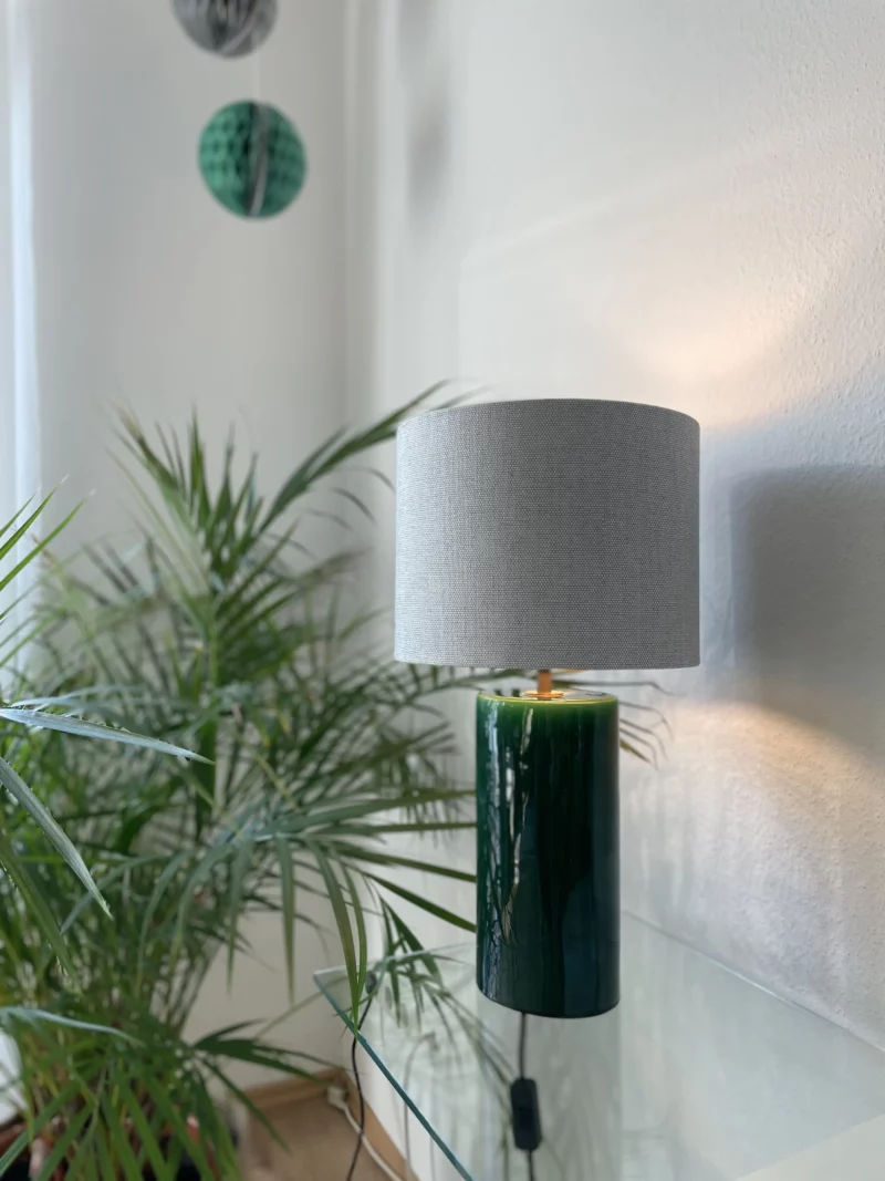 Lampenschirm Stoff rund innen Gold